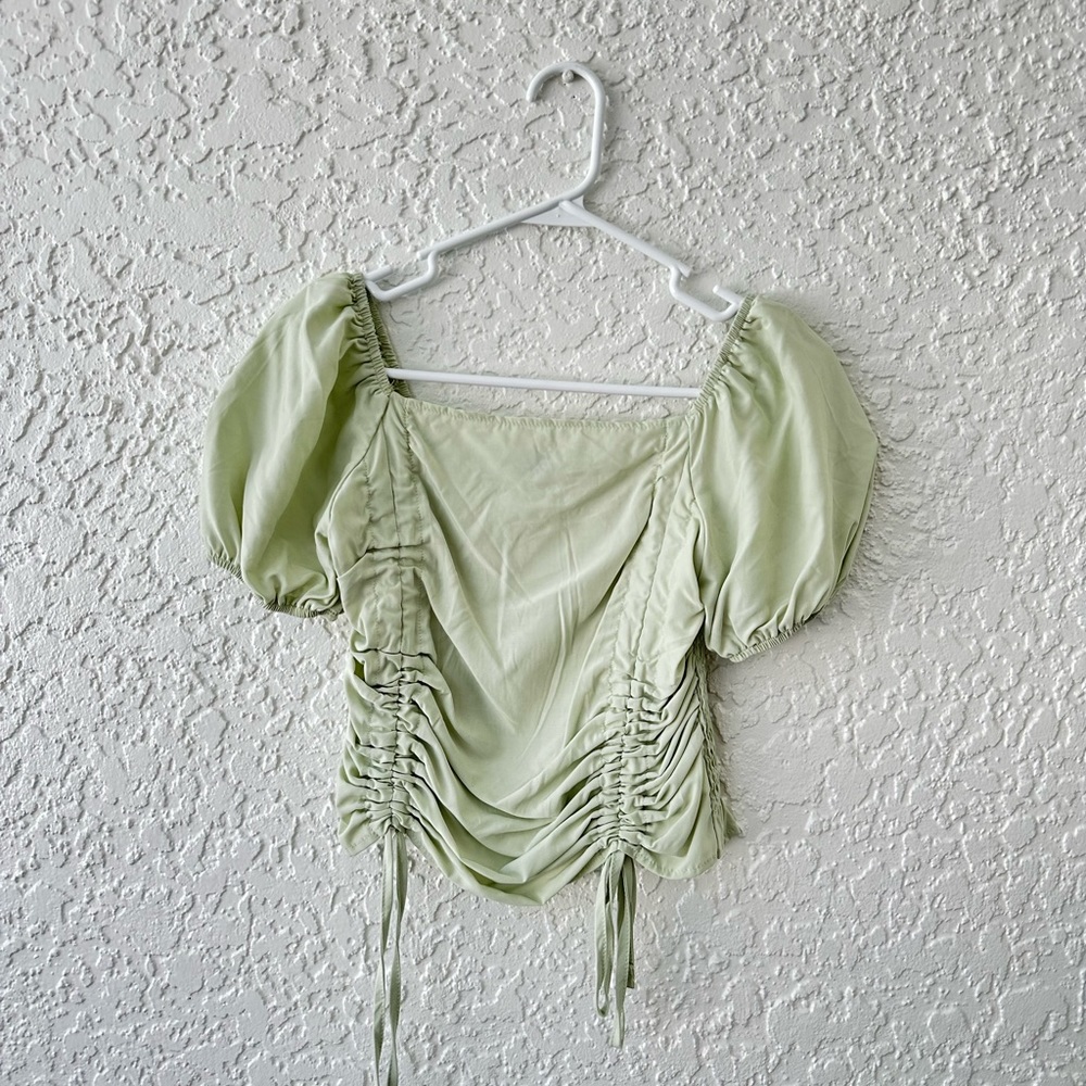 Green crop top